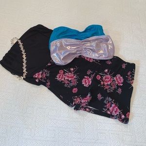 ☀️Two PINK Bandeau tops w/ shorts